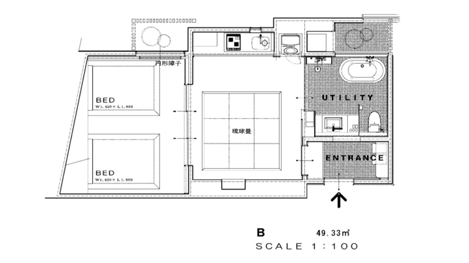 素泊まり　B　別邸ひととき亭　和洋室（ツイン）